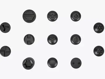 Screw Heads Collection 2 Low-poly 3D model