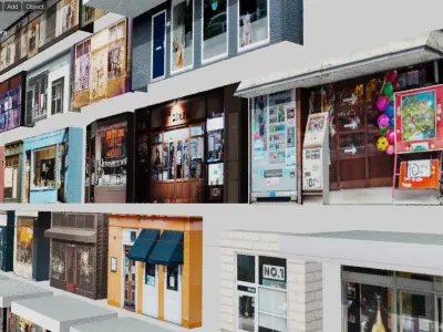 Storefront Shopfront Starbucks Coffee Shop Retail City Low-poly 3D model buy