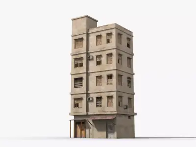 Arab Middle East Building x5 Low-poly 3D model