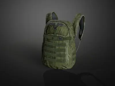 Military backpack Low-poly 3D model buy