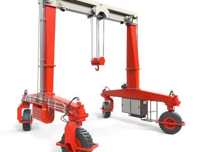 Rubber Tired Gantry Crane Lift 3D model