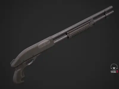 Shotgun Low-poly 3D model buy