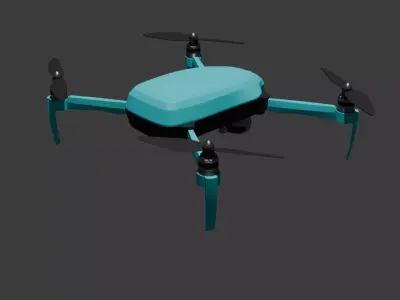 Realistic Foldable Drone  Low and High Poly 3D Model 3D model