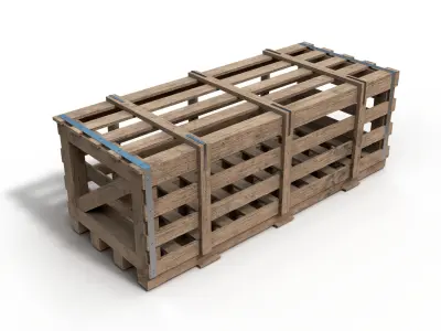 Wooden Crate 3D 3D model 10