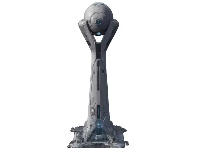 scifi post 3D model