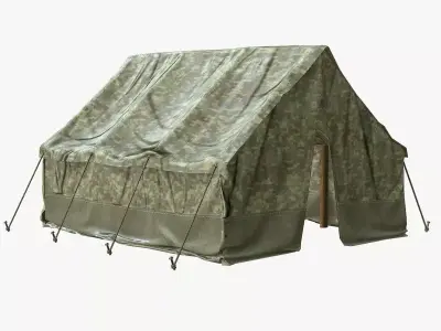 Tent PBR Game Ready camouflage Low-poly 3D model