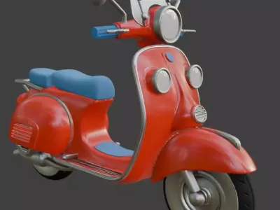 Vintage Retro Scooter 3D Model 3D model get