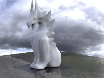 Reptile Statue 3 3D 3D model