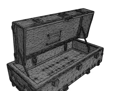 Weathered Military Storage Crate Prop Low-poly 3D model
