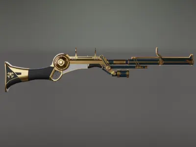 Caitlyn hextech rifle from Arcane Low-poly 3D model