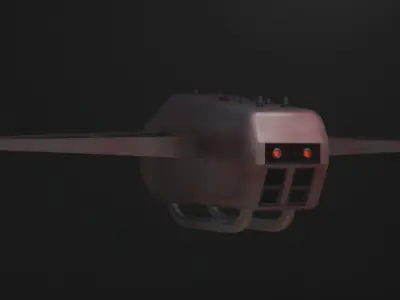 Sci-Fi Rusted Airbus Lowpoly Free 3D model