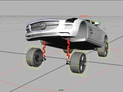 Rigged Mercedes Benz SLS AMG Free low-poly 3D model