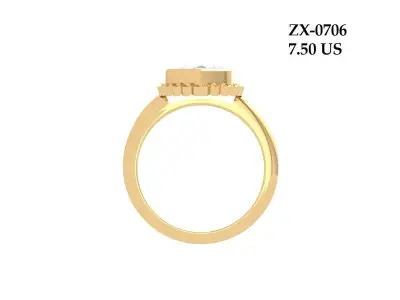 Marquise Solitaire Ring 3D print model 7