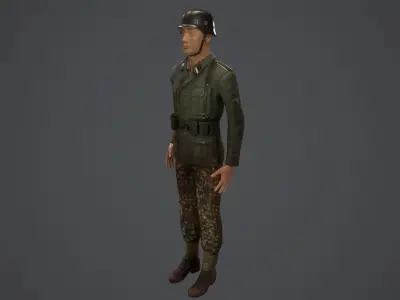SS Soldier Low-poly 3D model