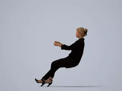 00123Kiera007 - Adult Caucasian woman driving car in 3D model