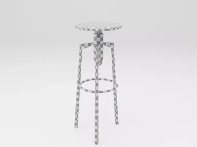 Industrial Bar Stool Low-poly 3D model