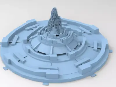 Sci fi garden sphere maze turret Low-poly 3D model