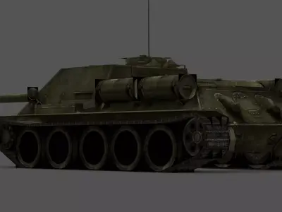 SU-100 Tank Destroyer Low-poly 3D model by mustafamohmmed216