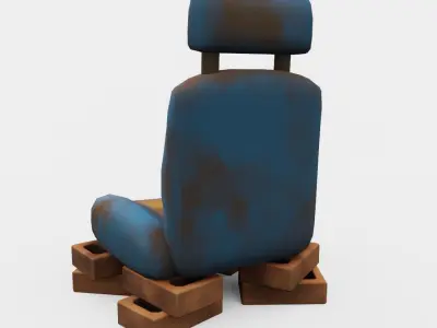 Car seat Low-poly 3D model by VanessaAraujo