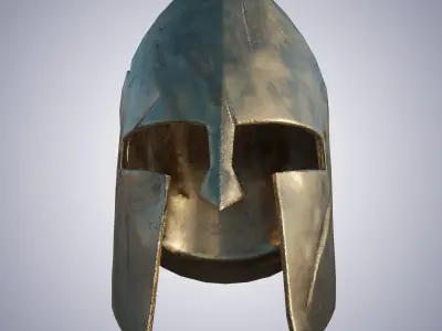 Greek helmet Low-poly 3D model purchase