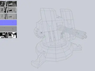 Prototype turret Low-poly 3D model purchase