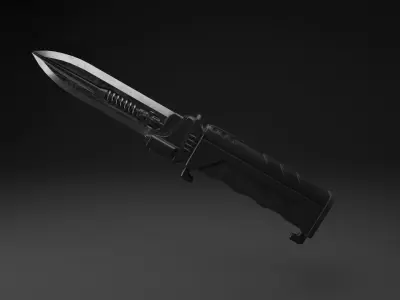 Rigged SciFi Knife Low-poly 3D model