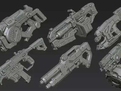 3D Printable Sci-Fi Weapon Part 6 3D model
