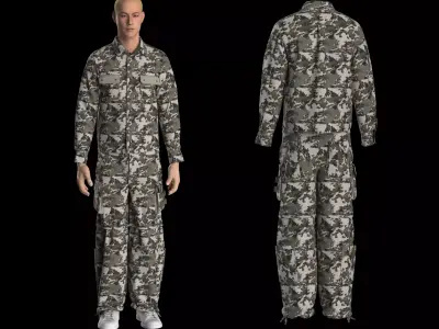 Urban Digital Camo Clothing Pack Low-poly 3D model