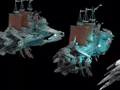 Silver Drake Airship Military vessel 3 designs  3D model