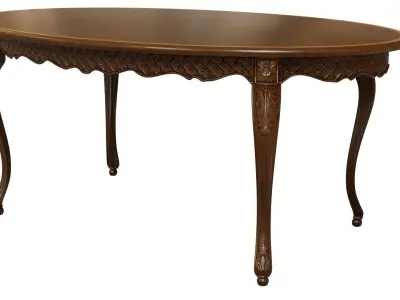 Classic table with carvings 1800  3D model