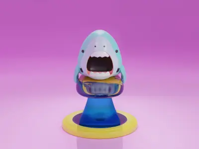 shark playing serf Free 3D model