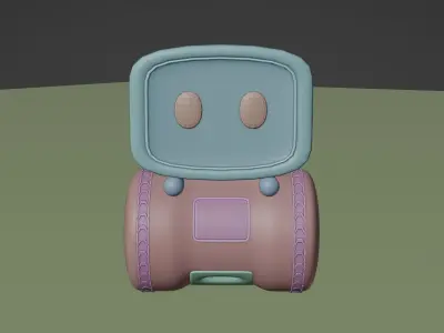 robot with eyes Low-poly 3D model order