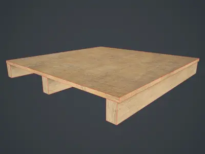 Pallet three wooden pallets stacked Free low-poly 3D model