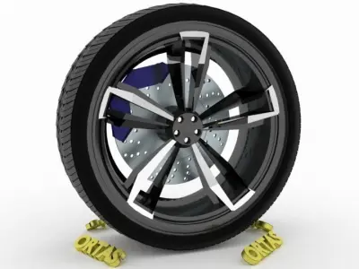 ORTAS CAR WHEEL RIM 126 GAME READY WHEEL RIM TIRE 3D model