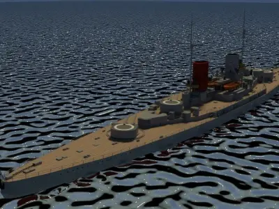 Battlecruiser SMS Derfflinger 3D model
