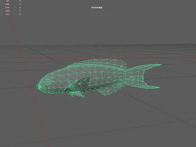 Wrasse Low-poly 3D model 14