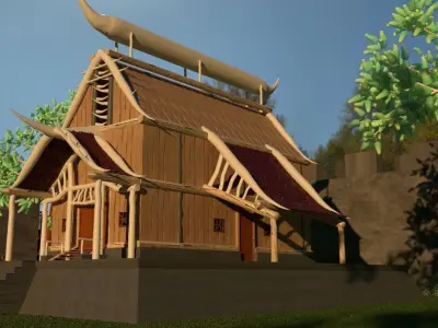 Barbarian Orc Village With Training Camp 3D model