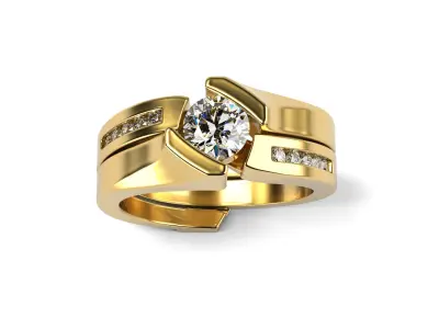 Two Part Engagement Ring 3D print model