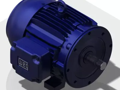 Motor WEG 182T Left Free 3D model