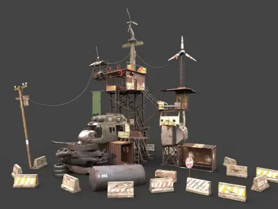 Post-Apocalyptic Outpost 3D model
