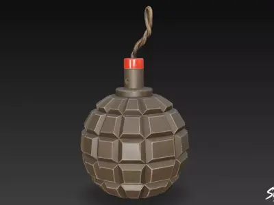 Grenade Classic Low-poly 3D model