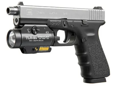 Pistol Glock 17 Gen4 with Flashlight and Silencer 3D model