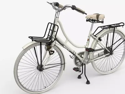 White  Vintage City Bicycle 3D model