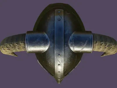 helmet remake low-medium poly model from the game skyrim Low-poly 3D model