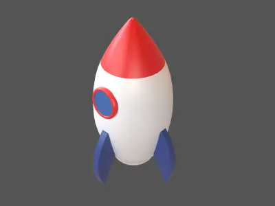 Cartoon Rocket V1 003 Low-poly 3D model