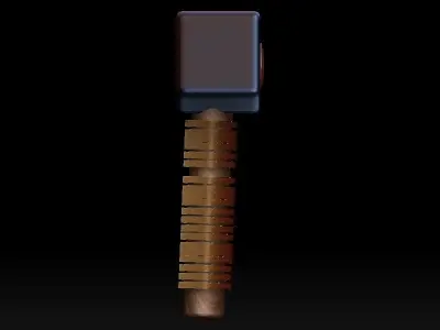 stylized fantasy battle hammer 3D model 3D model