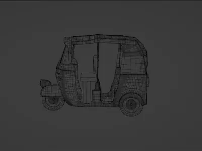  auto rickshaw indian Low-poly 3D model