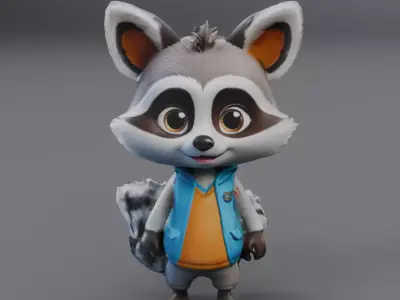 cute raccoon 3D model