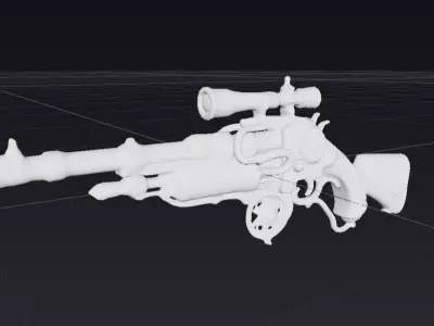 Steampunk gun Low-poly 3D model