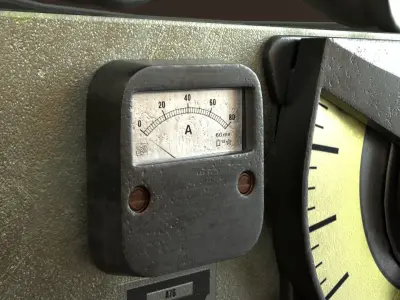 Vintage Military Radio Low-poly 3D model